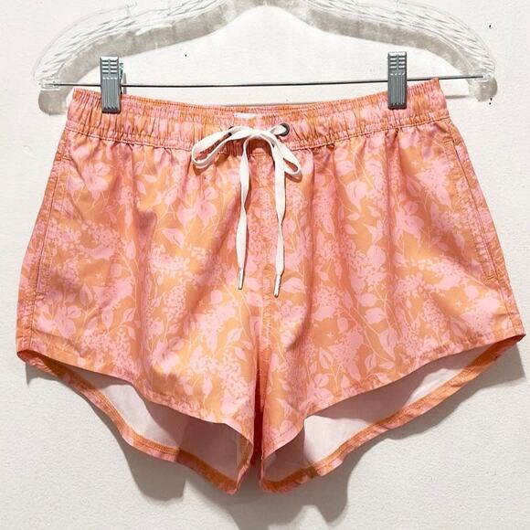 NWT: WILO The Label - Women's Pink & Orange, Floral Montana Swim Shorts  (Small) - Picture 1 of 4